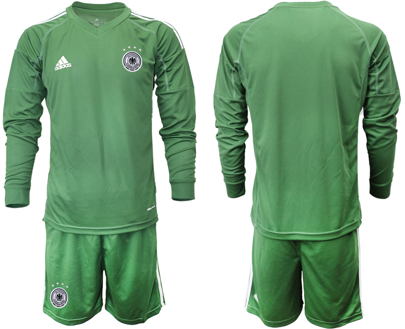 Men 2021 European Cup Germany green Long sleeve goalkeeper Soccer Jersey1